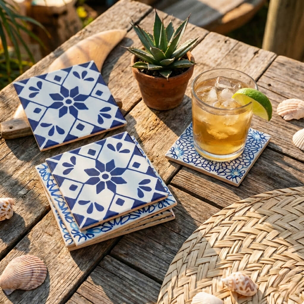 The Sayulita Tile Trio (Coaster & Trivet Set)